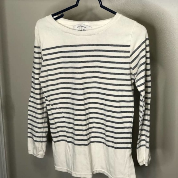 5/ $25 𝅺ZARA Collection White black striped long sleeve S - Picture 1 of 6